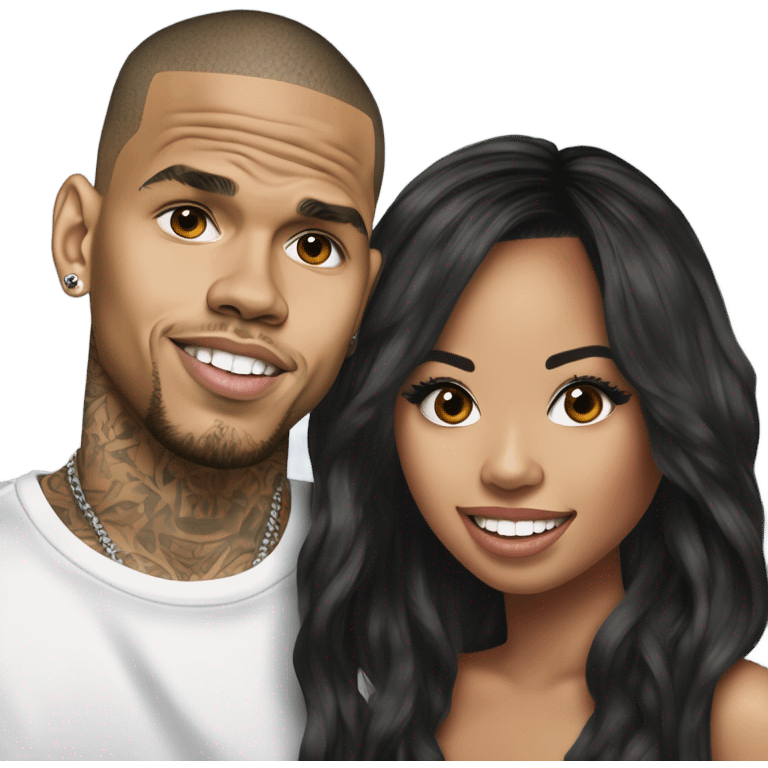 Hyper Realistic Chris Brown and beautiful Karruche Tran  emoji