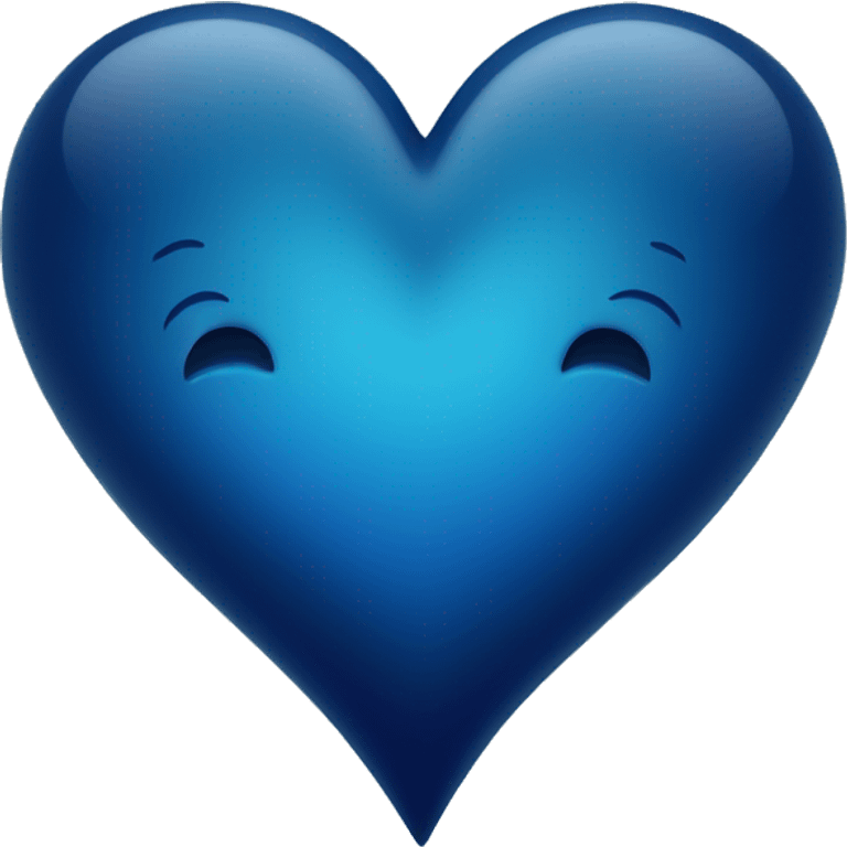 Blue heart in the dark blue sea emoji