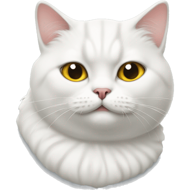 Chilling white plump British cat emoji