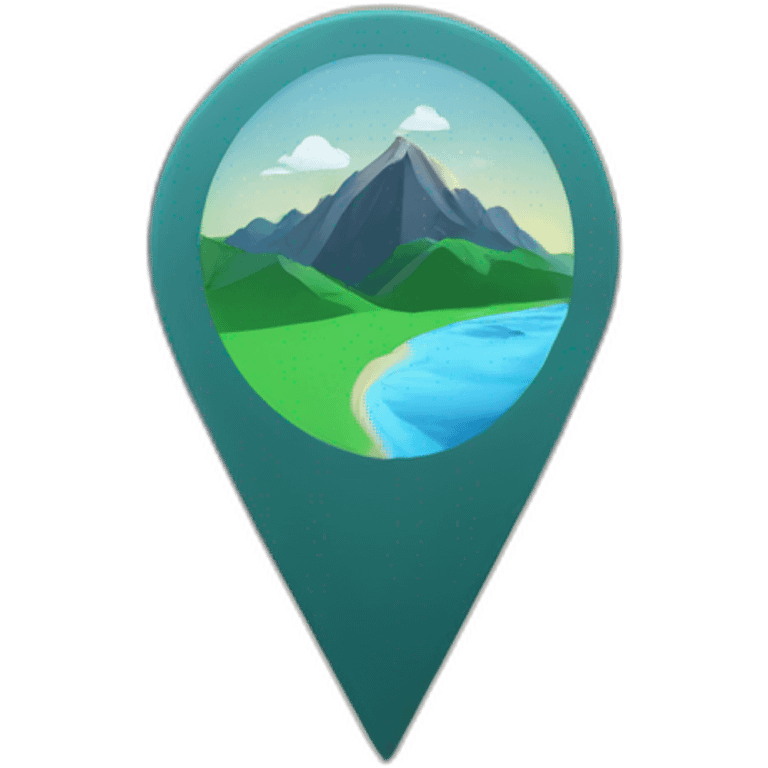 location pin with mountain inside emoji