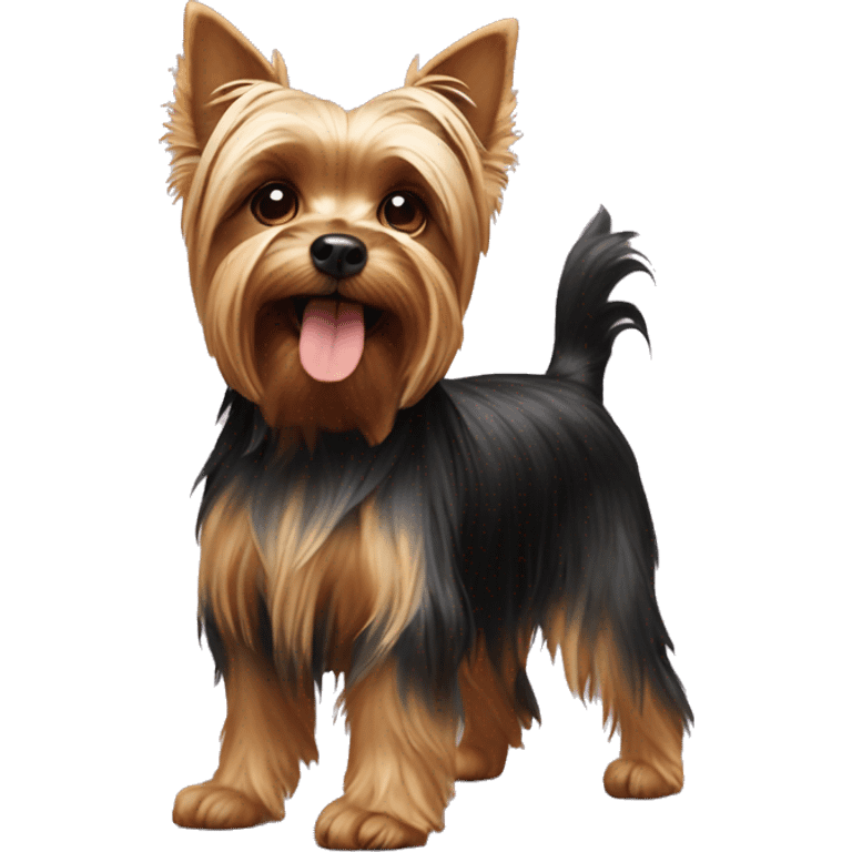 Yorkshire terrier standing on two legs emoji