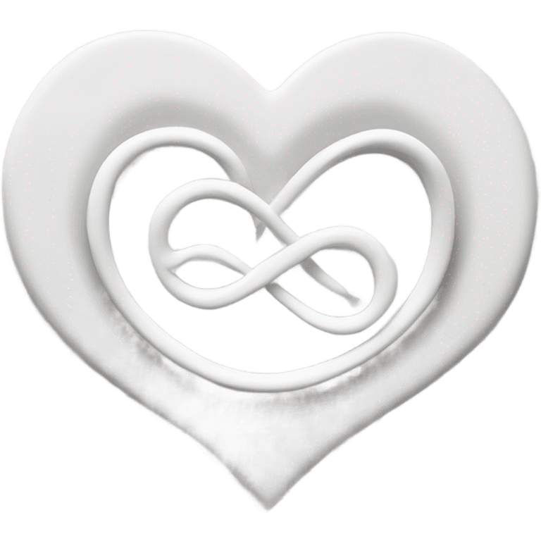 Infinity sign on a white love heart and stars emoji