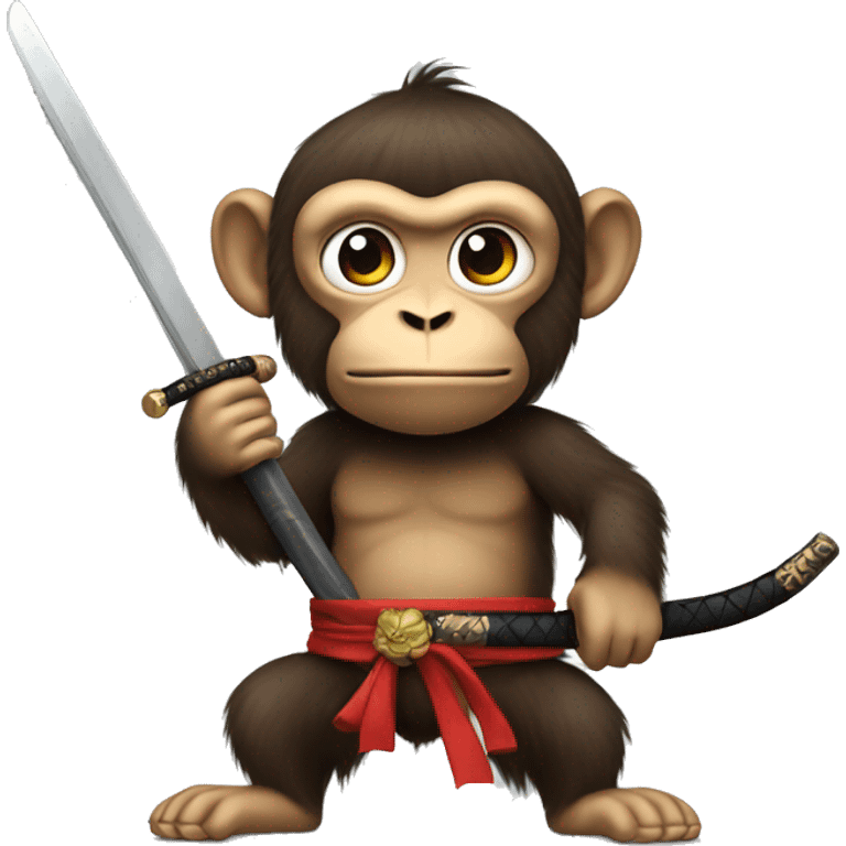 monkey holding a katana emoji