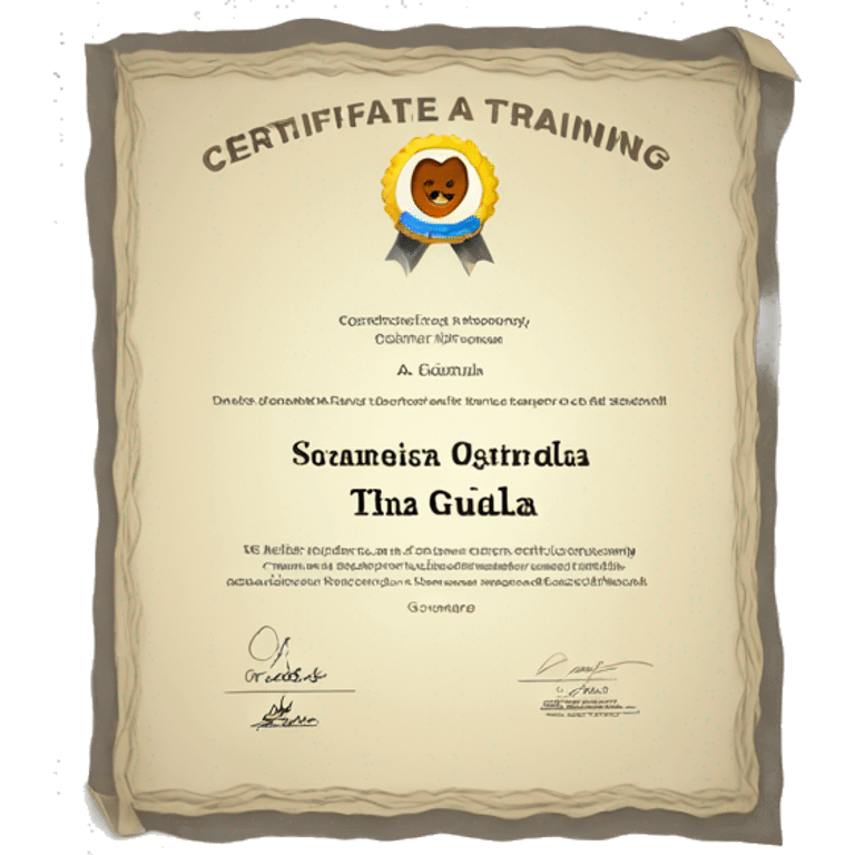 a certificate that says Gualda Training emoji