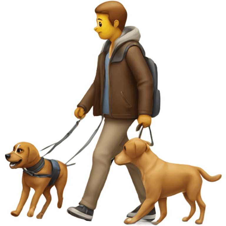 Dog walking a human emoji