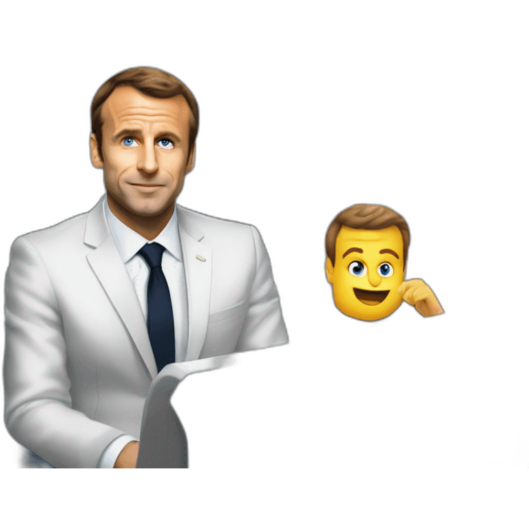 Emanuel macron dans un train emoji