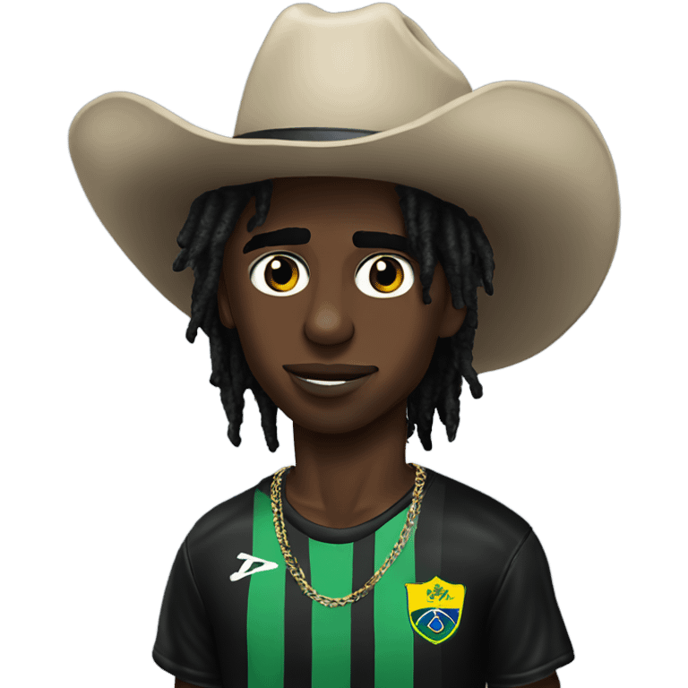 goth playboi carti wearing cowboy hat and brazil soccer jersey  emoji