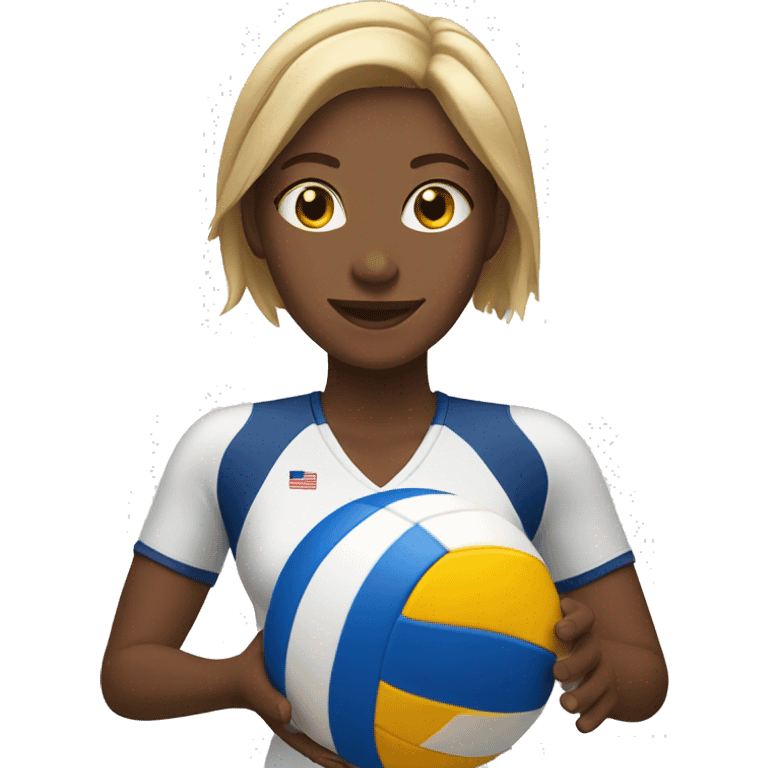 white woman playing volleyball emoji