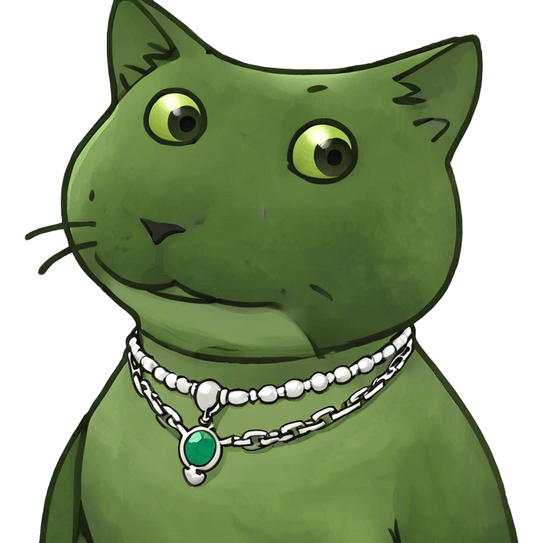 Cat wearing necklace emoji