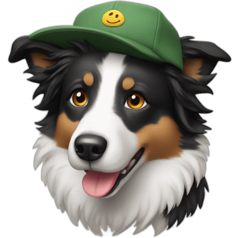 border collie with a cap emoji