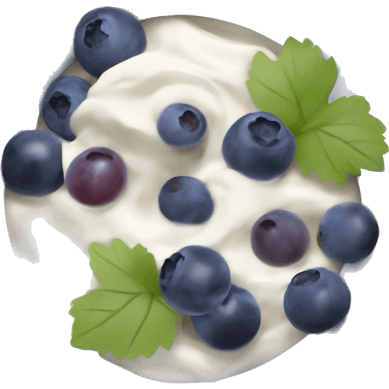 yoghurt bowl with grapes and blueberries emoji