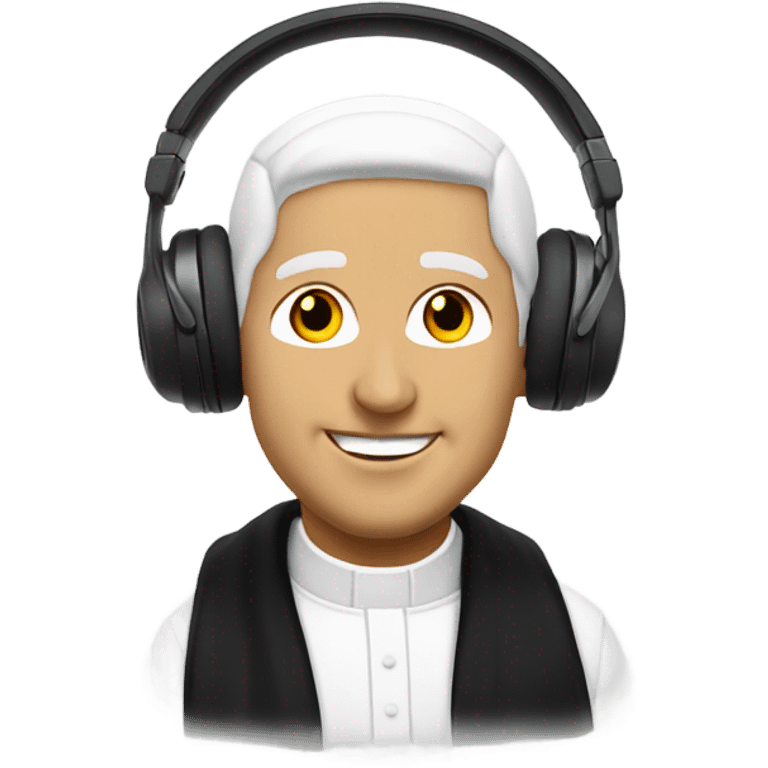 dj headphones on a white catholic priest emoji