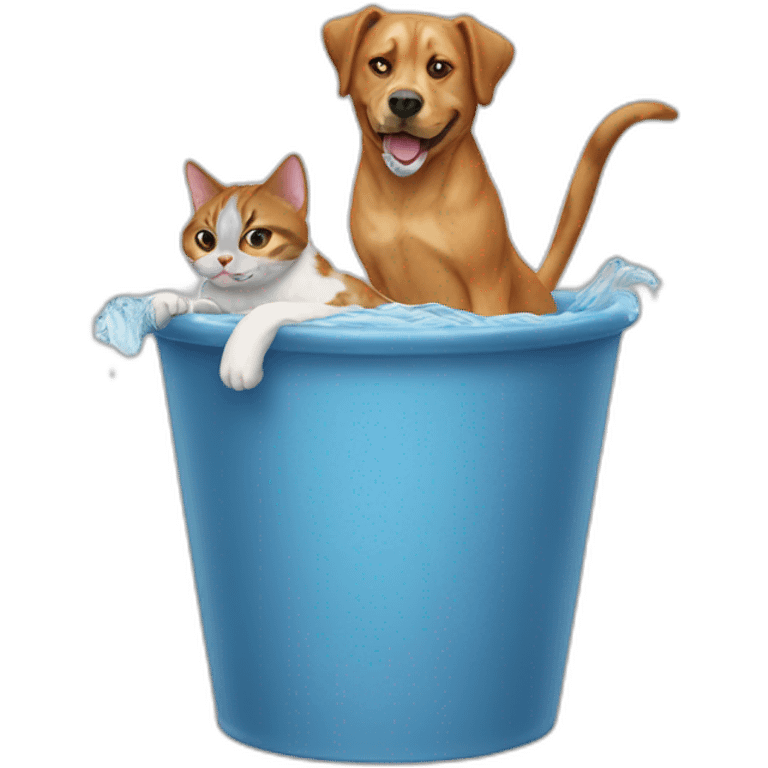 cat dunking on a dog emoji