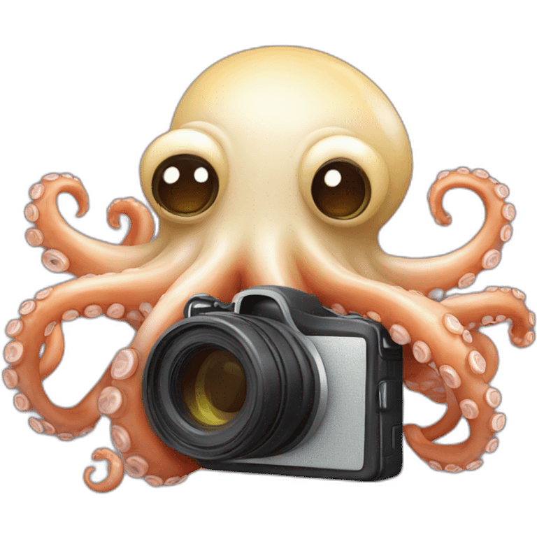 Octopus with video camera emoji