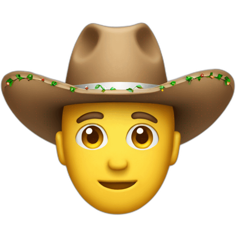 Christmas themed cowboy hat emoji