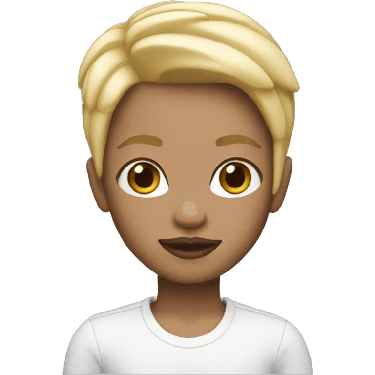 memoji with white skin, blonde buzzed fade emoji