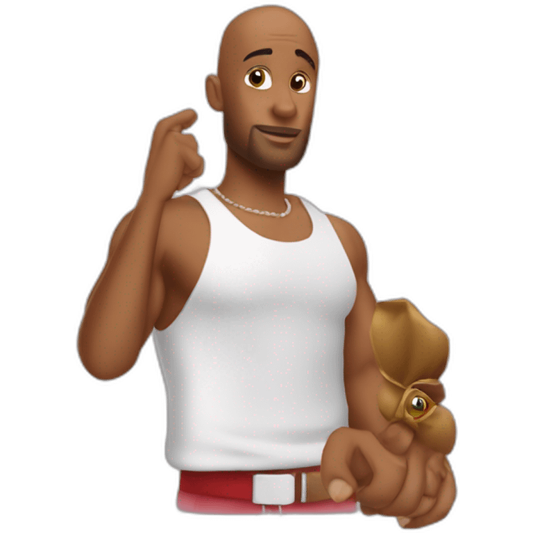 Booba qui fait un doigt d'honneur emoji