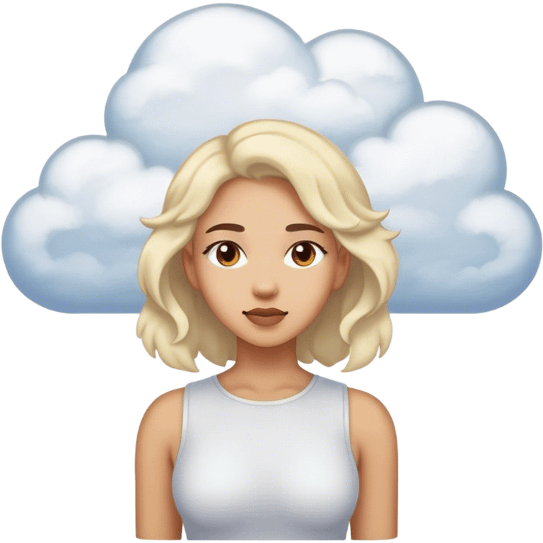 Woman’s shoulders clouds on top emoji