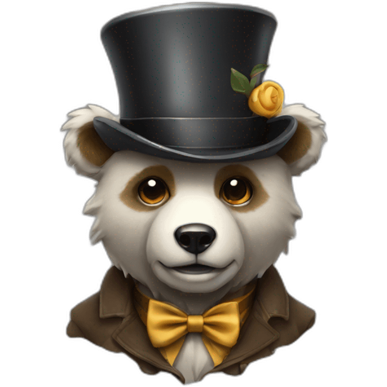 robot bear with tophat emoji