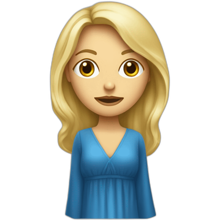 une avocate blonde aux yeux bleus avec la robe d'avocate emoji