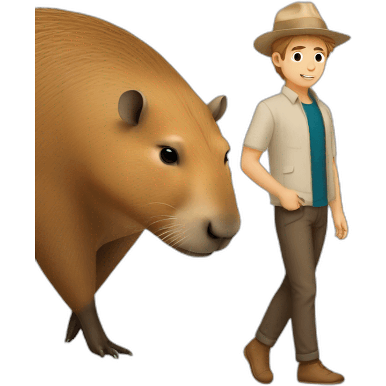 Capybara mélanger avec un humain de type masculin emoji