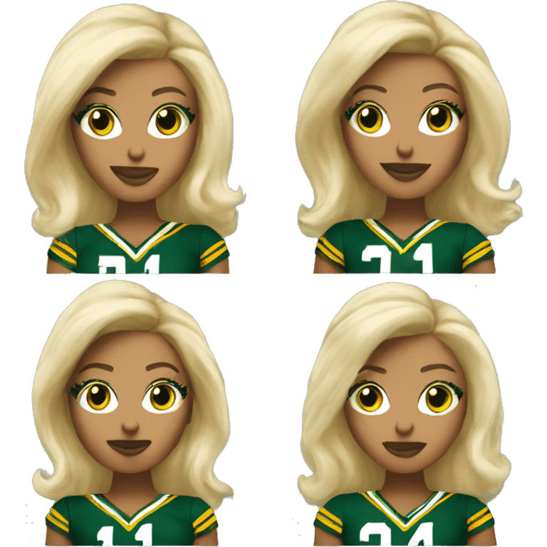 nfl glamourous cheerleader, blonde, Green Bay packer  emoji