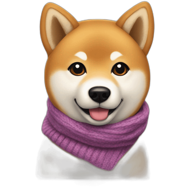 Shiba inu in scarf emoji