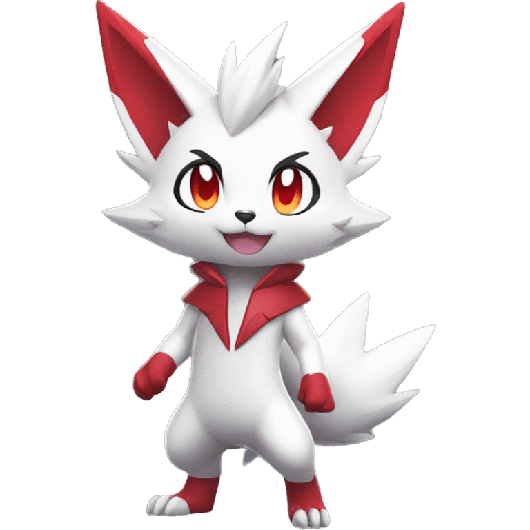 Anthro Cool Edgy Cute Chibi Shiny Zangoose-Zoroark-Fakemon-Pokémon Full Body Detailed High Quality emoji