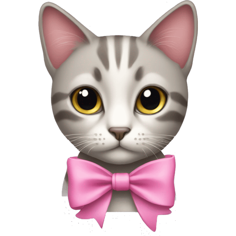 Cat with a pink bow emoji