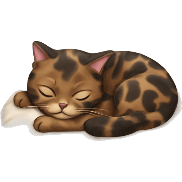 sleeping tortishell kitty   emoji