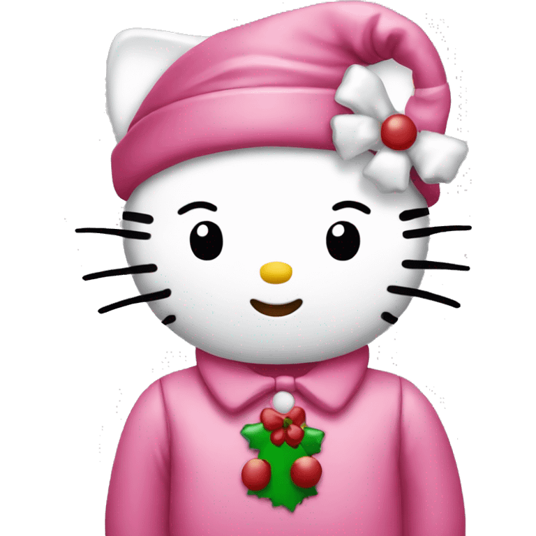 Pink hello kitty Christmas  emoji