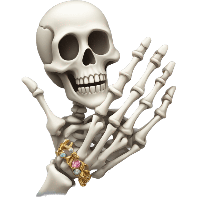 skeleton hand with jewelry  emoji