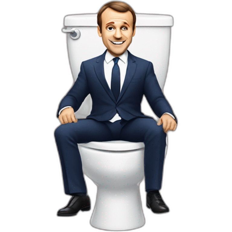 Emanuel Macron qui est sur des toilettes en dansant emoji