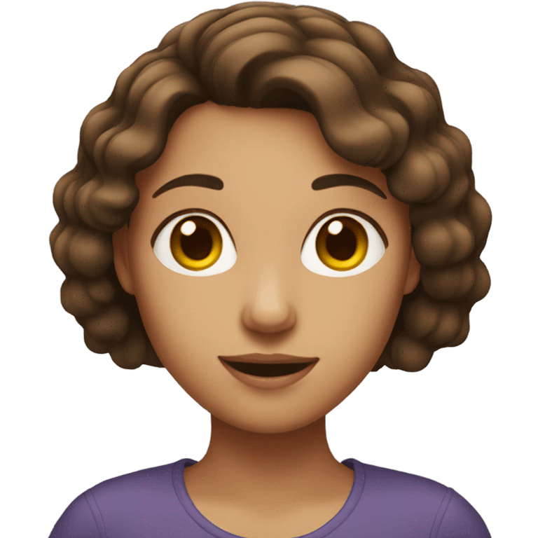 Girl with brown short hair emoji