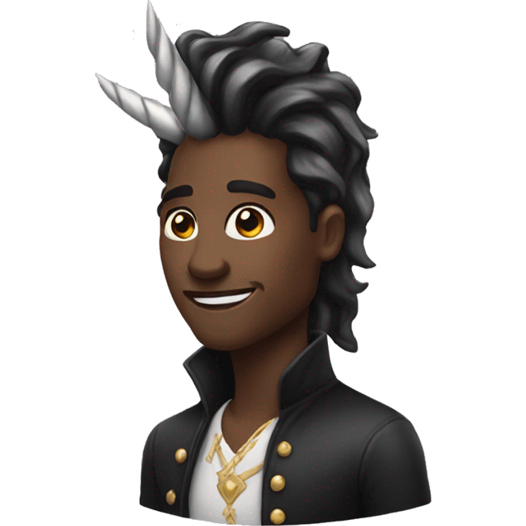 A black human unicorn emoji