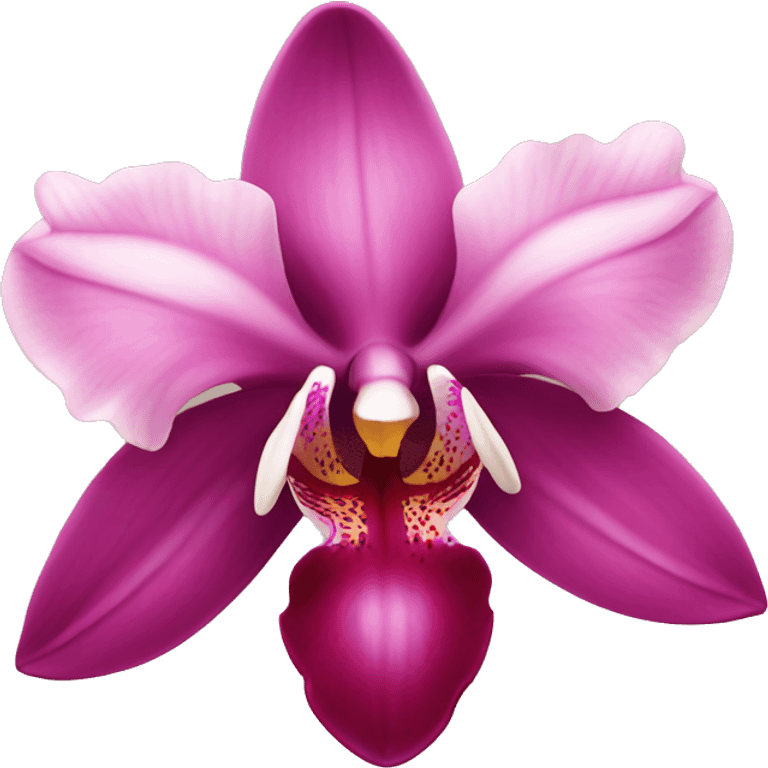 Burgundy and pink orchid emoji