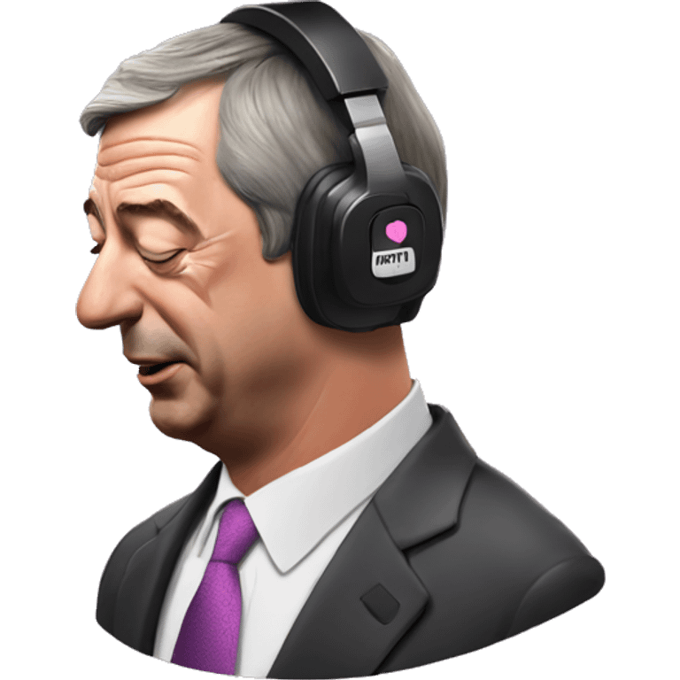 Nigel Farage listening to music with eyes closed  emoji