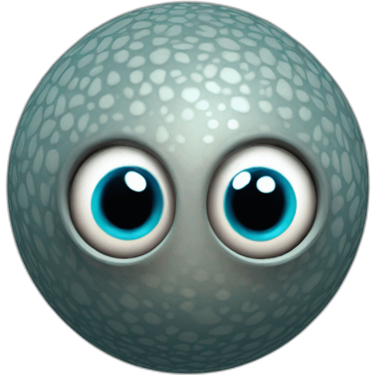 3d sphere with a cartoon Squid skin texture with big playful eyes emoji