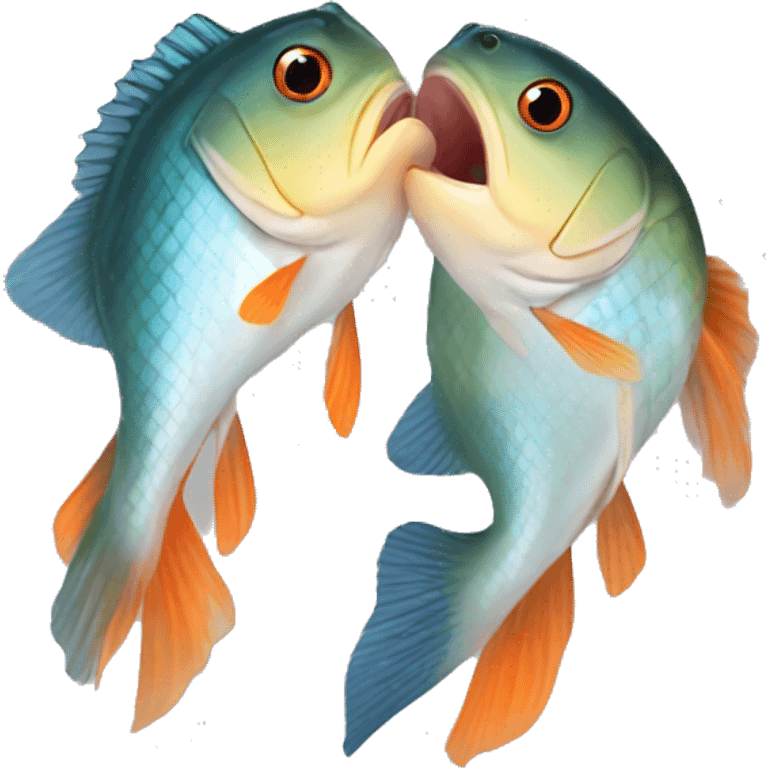 2 perch fish kissing emoji