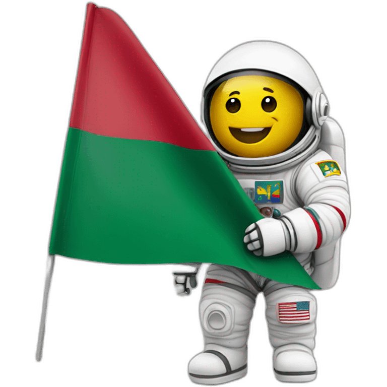 astronaut holding republic of lithuania (europe) flag emoji