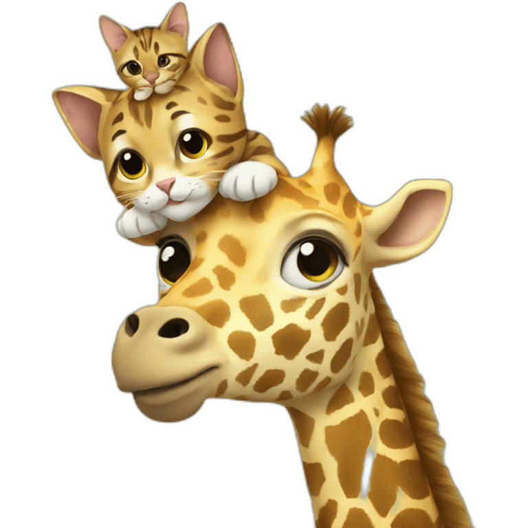 Cat on top of a giraffe emoji