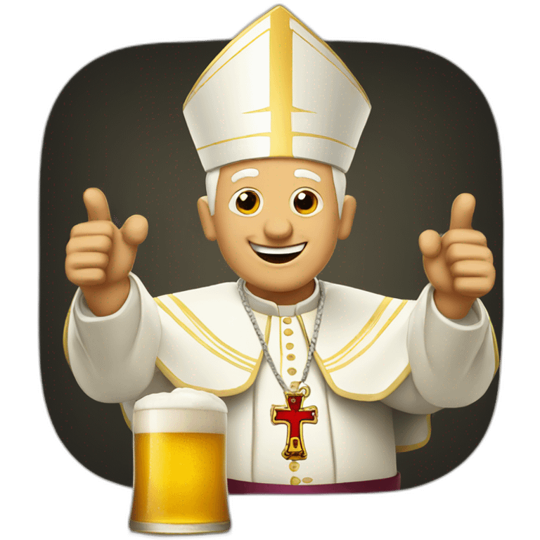 Pope cheers with beer emoji