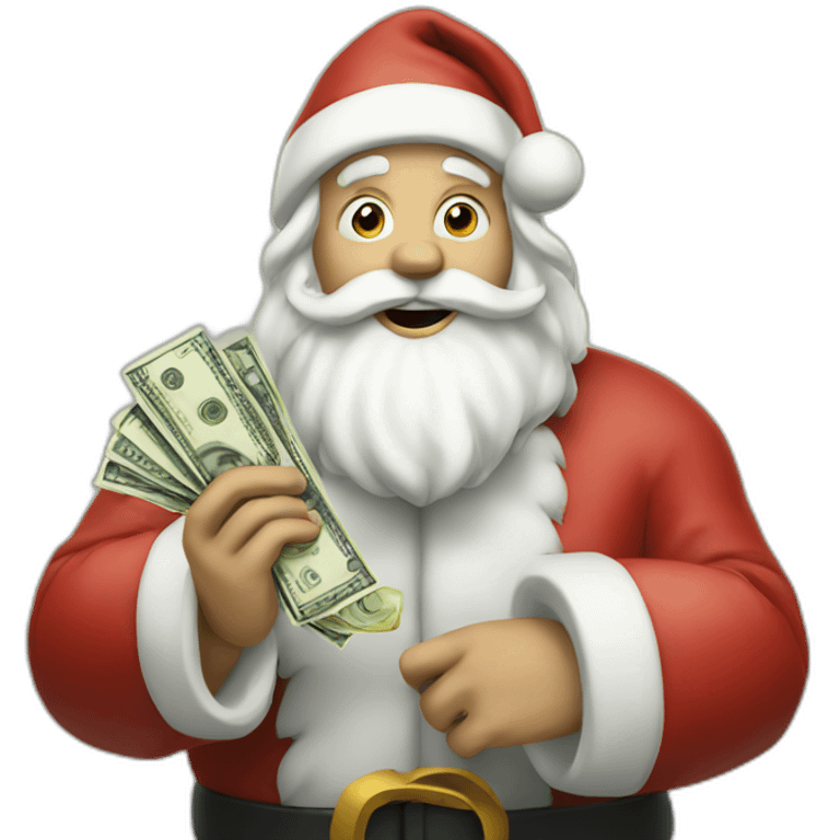 Santa with money emoji