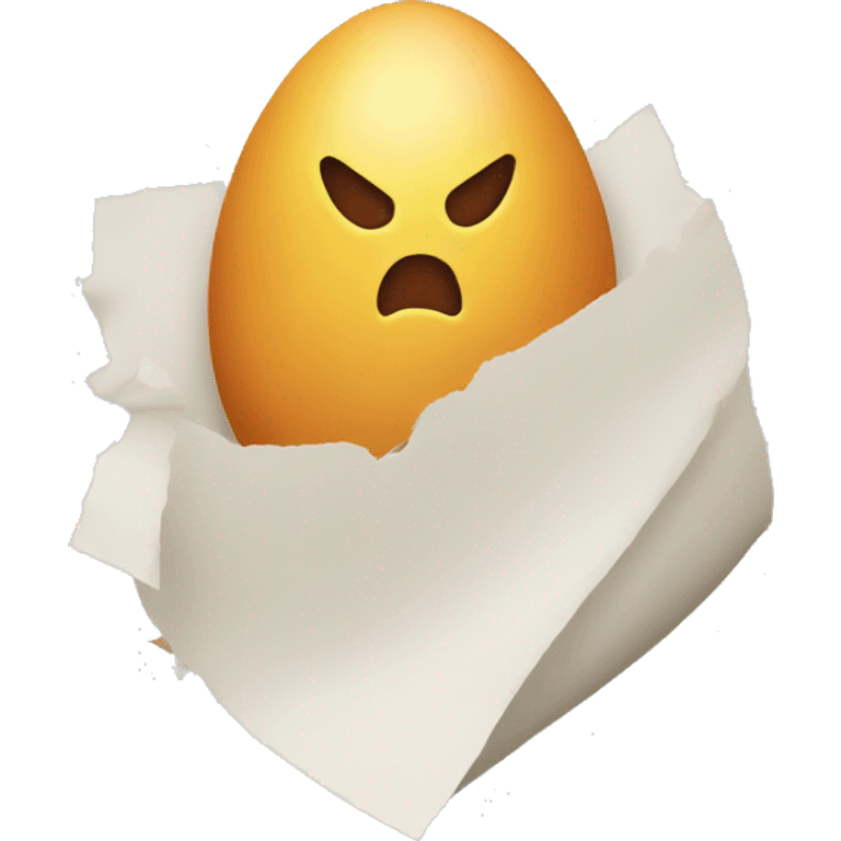 Egg ripping through paper emoji