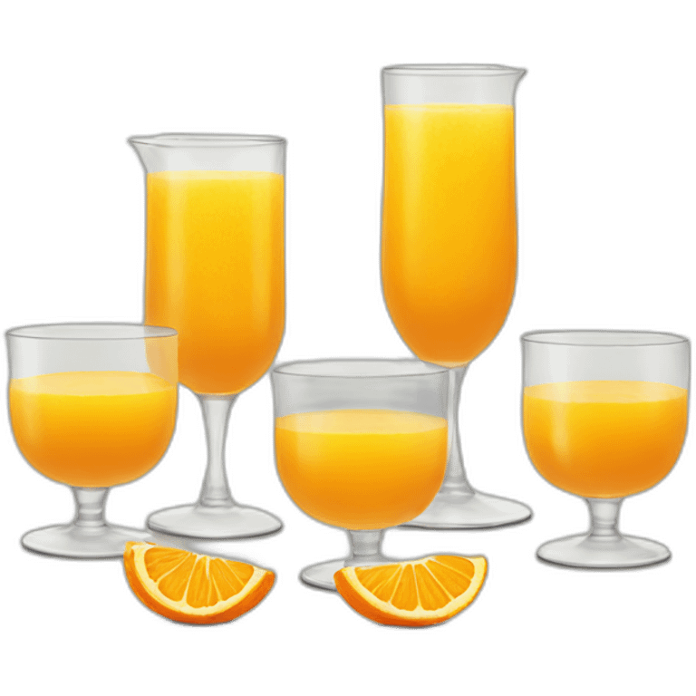 A table filled with glasses of orange juice emoji