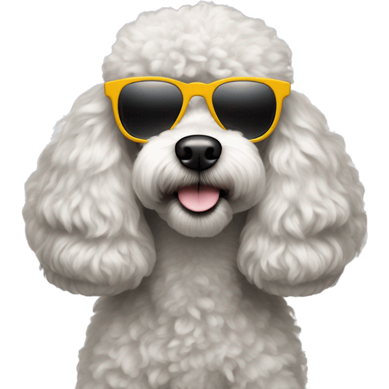 bijon poodle with sunglasses  emoji