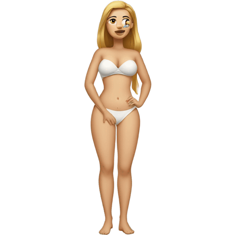 single Slim-Thicc white woman posing (hourglass figure) emoji