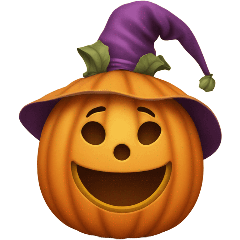 pumpkin with a hat emoji