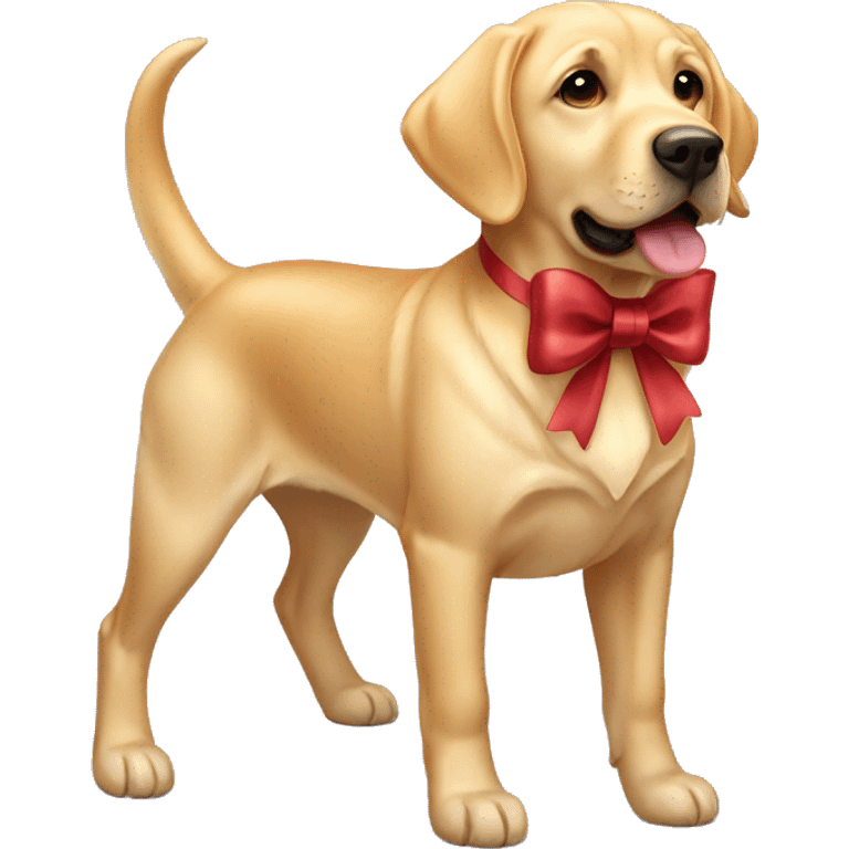 Golden Labrador with a bow emoji