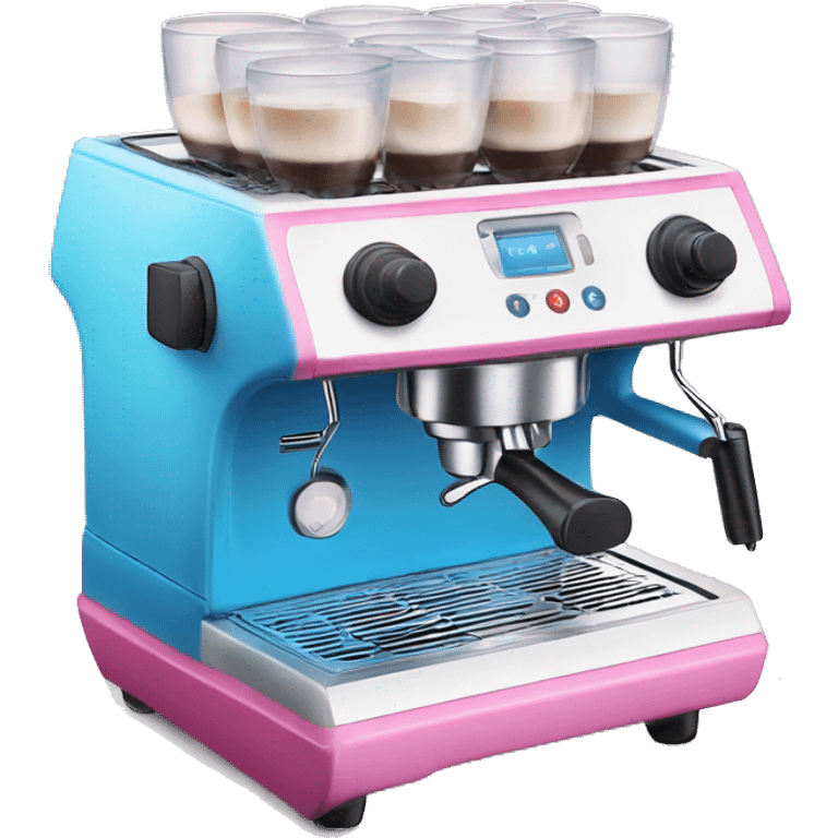 Pink and blue gradient hue espresso machine emoji